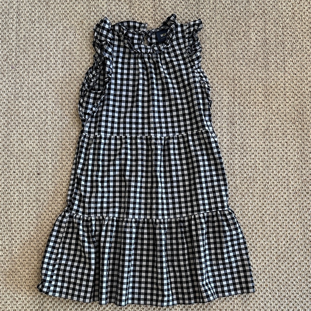 Maeve Anthropologie Black and White Gingham Dress